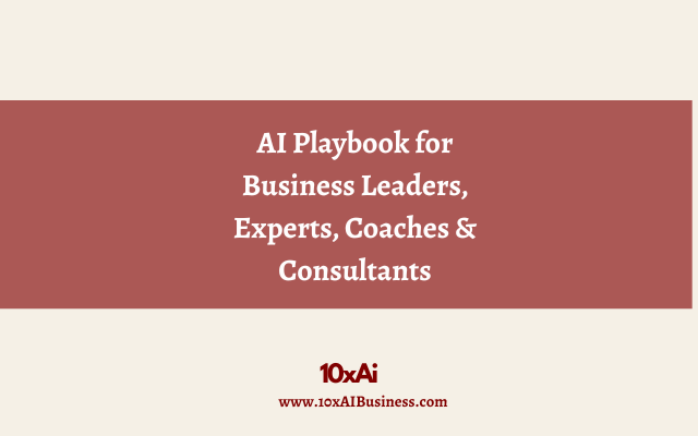 AI Playbook for Experts: Prompts Basics, Best Practices, Tools