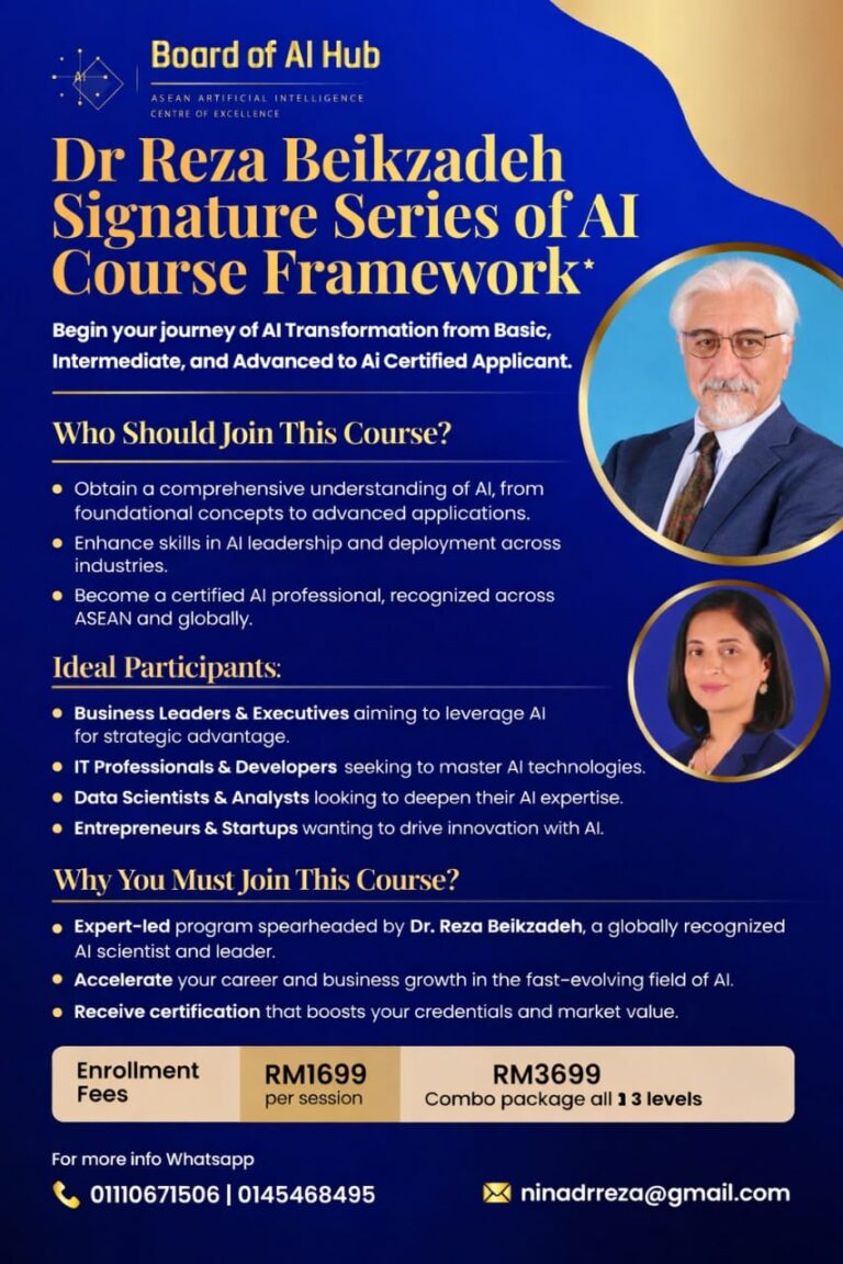 Dr Reza Beikzadeh Signature Series AI training poster
