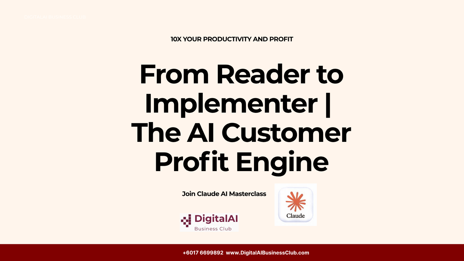 Part 4: From Reader to Implementer | The AI Customer Profit Engine™