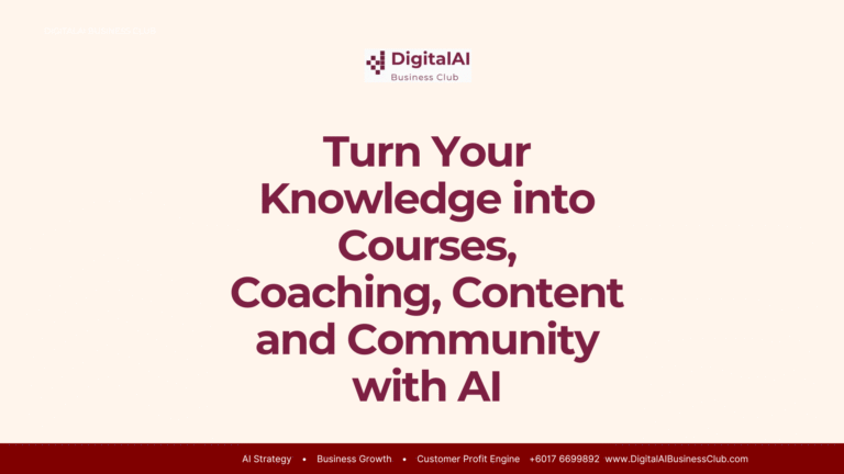 Turn Your Knowledge into Courses, Coaching, Content and Community with AI