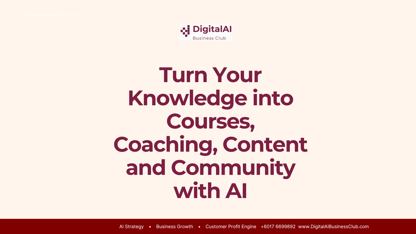 Turn Your Knowledge into Courses, Coaching, Content and Community with AI