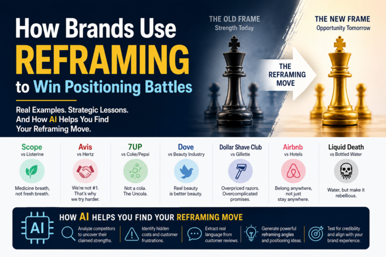 How Brands Use Reframing to Win Positioning Battles — And How AI Can Help You Find the Reframing Move