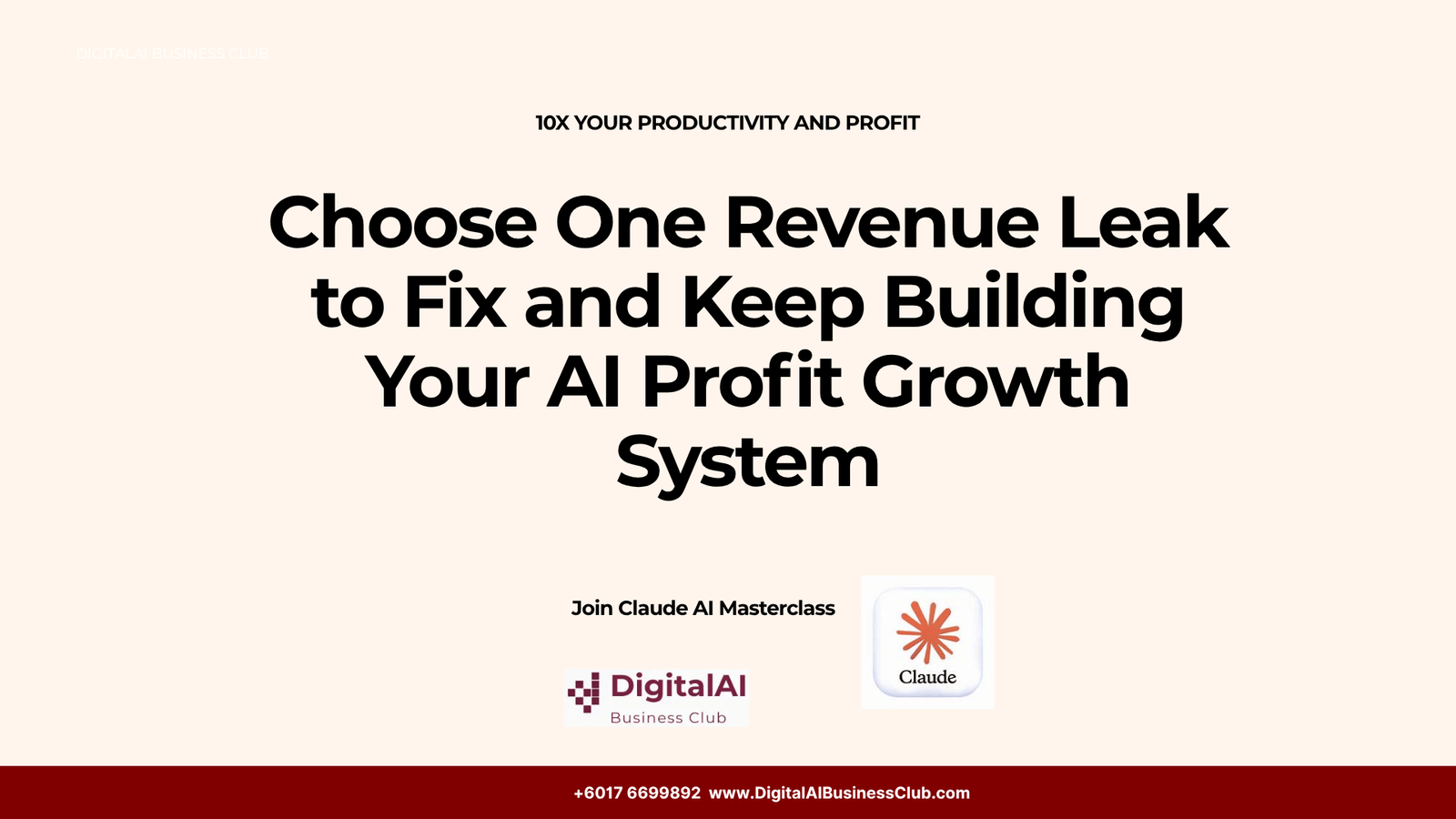Day 7: Choose One Revenue Leak to Fix and Keep Building Your AI Profit Growth System