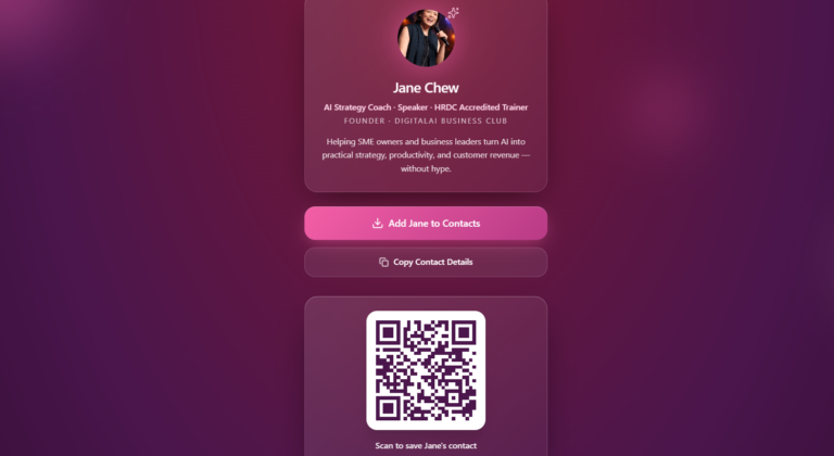 How to Create a Digital Contact Card with AI Using Lovable or Canva Code