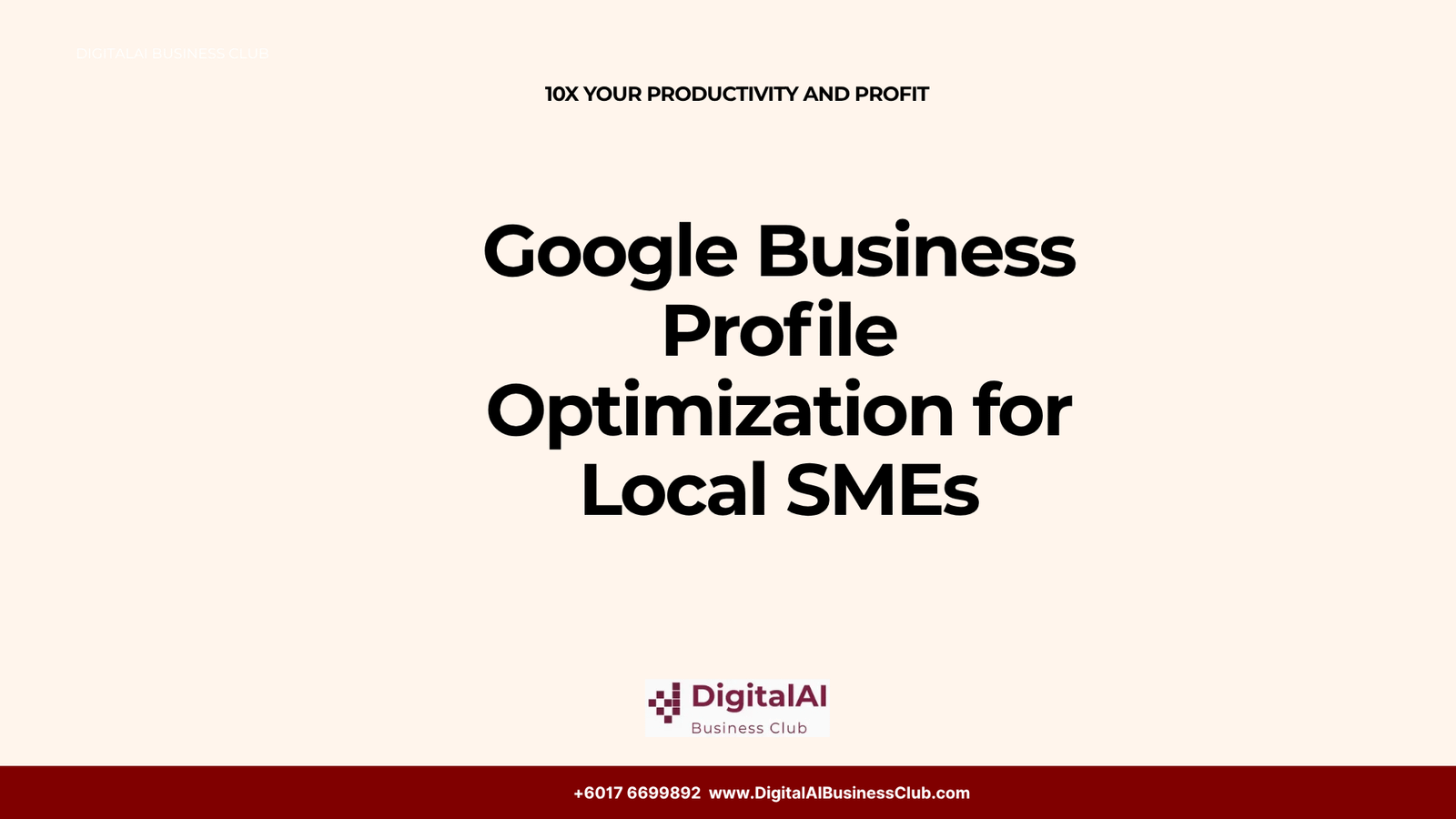 Google Business Profile Optimization for Local SMEs