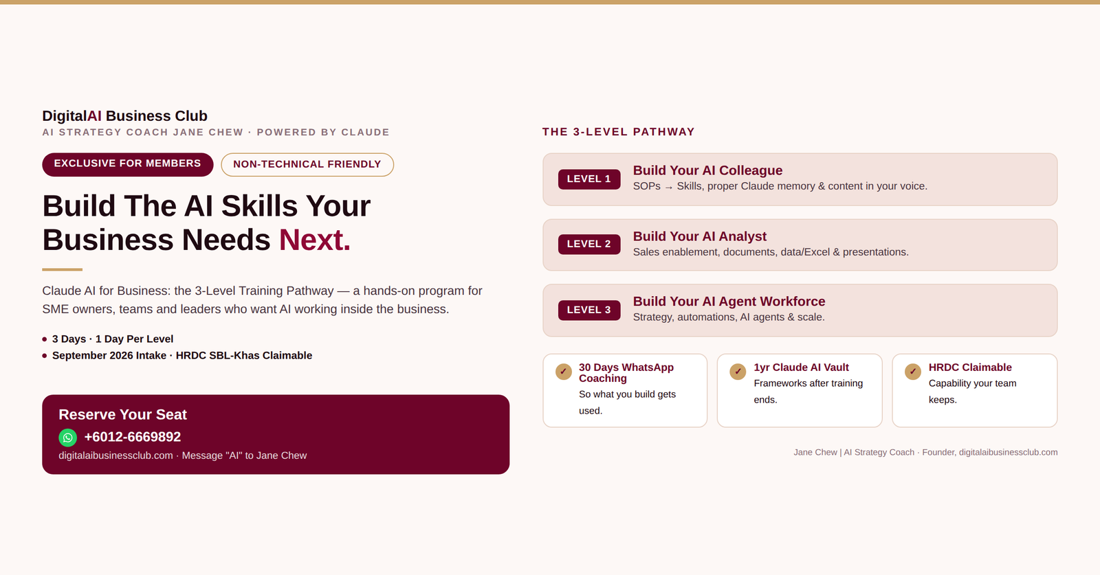 Claude AI Masterclasses — DigitalAI Business Club, September 2026