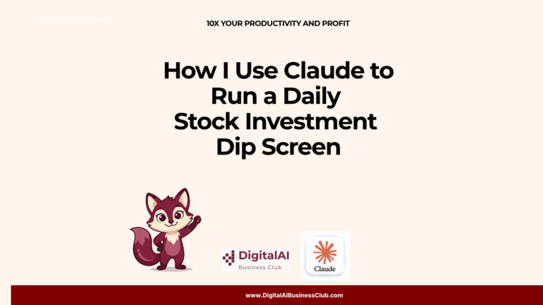 How I Use Claude to Run a Daily Stock Dip Screen: A Data + AI Decision Use Case